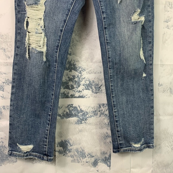 Risen Distressed Girlfriend High Rise Skinny Jeans - Picture 6 of 16
